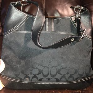 Black Coach slim shoulder bag